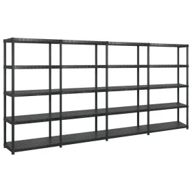 Storage shelves 5 levels black plastic 366x45.7x185 cm by vidaXL, Industrial shelving - Ref: Foro24-3059862, Price: 316,29 €,...