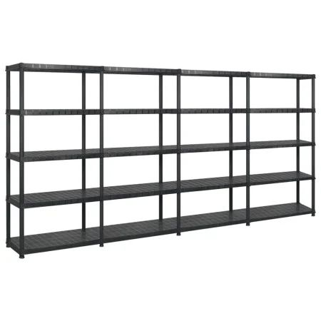Storage shelves 5 levels black plastic 366x45.7x185 cm by vidaXL, Industrial shelving - Ref: Foro24-3059862, Price: 316,29 €,...
