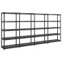 Storage shelves 5 levels black plastic 366x45.7x185 cm by vidaXL, Industrial shelving - Ref: Foro24-3059862, Price: 316,29 €,...