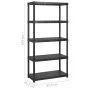 Storage shelves 5 levels black plastic 366x45.7x185 cm by vidaXL, Industrial shelving - Ref: Foro24-3059862, Price: 316,29 €,...