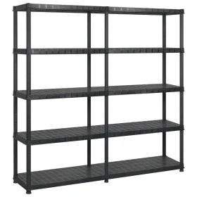 Lagerregale 5 Ebenen aus schwarzem Kunststoff 183x45,7x185cm von vidaXL, Industrieregale - Ref: Foro24-3059854, Preis: 160,00...