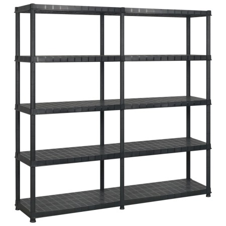 Lagerregale 5 Ebenen aus schwarzem Kunststoff 183x45,7x185cm von vidaXL, Industrieregale - Ref: Foro24-3059854, Preis: 156,72...