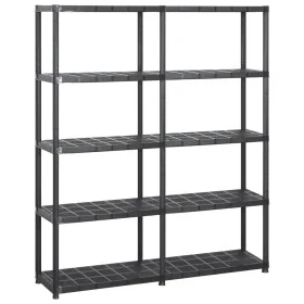 Storage shelves 5 levels black plastic 142x38x170cm by vidaXL, Industrial shelving - Ref: Foro24-3059852, Price: 106,98 €, Di...