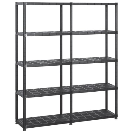 Lagerregale 5 Ebenen aus schwarzem Kunststoff 142x38x170cm von vidaXL, Industrieregale - Ref: Foro24-3059852, Preis: 104,87 €...