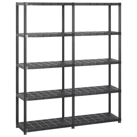Storage shelves 5 levels black plastic 142x38x170cm by vidaXL, Industrial shelving - Ref: Foro24-3059852, Price: 106,98 €, Di...