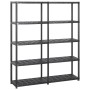 Lagerregale 5 Ebenen aus schwarzem Kunststoff 142x38x170cm von vidaXL, Industrieregale - Ref: Foro24-3059852, Preis: 104,87 €...