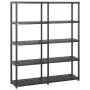 Storage shelves 5 levels black plastic 142x38x170cm by vidaXL, Industrial shelving - Ref: Foro24-3059852, Price: 106,98 €, Di...