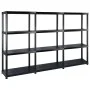 Storage shelf 4 levels black plastic 183x30.5x130 cm by vidaXL, Industrial shelving - Ref: Foro24-3059855, Price: 86,56 €, Di...