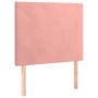 Cama box spring con colchón terciopelo rosa 90x190 cm