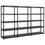 Lagerregale 5 Ebenen aus schwarzem Kunststoff 255x40x185cm von vidaXL, Industrieregale - Ref: Foro24-3059857, Preis: 201,17 €...