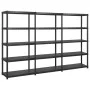 Storage shelves 5 levels black plastic 255x40x185cm by vidaXL, Industrial shelving - Ref: Foro24-3059857, Price: 198,39 €, Di...