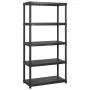 Storage shelves 5 levels black plastic 255x40x185cm by vidaXL, Industrial shelving - Ref: Foro24-3059857, Price: 198,39 €, Di...