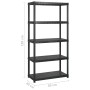 Lagerregale 5 Ebenen aus schwarzem Kunststoff 255x40x185cm von vidaXL, Industrieregale - Ref: Foro24-3059857, Preis: 201,17 €...
