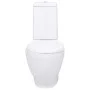 Inodoro WC redondo de cerámica flujo hacia abajo blanco by vidaXL, Bathrooms - Ref: Foro24-3059888, Price: 230,05 €, Discount: %