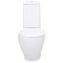 Inodoro WC redondo de cerámica flujo hacia abajo blanco by vidaXL, Bathrooms - Ref: Foro24-3059888, Price: 223,80 €, Discount: %