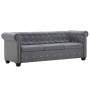 Sofá chesterfield de 3 plazas de terciopelo 199x75x72 cm gris by , Sofas - Ref: Foro24-247144, Price: 710,00 €, Discount: %