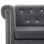 Sofá chesterfield de 3 plazas de terciopelo 199x75x72 cm gris by , Sofas - Ref: Foro24-247144, Price: 710,00 €, Discount: %