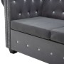 Sofá chesterfield de 3 plazas de terciopelo 199x75x72 cm gris by , Sofas - Ref: Foro24-247144, Price: 710,00 €, Discount: %