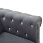 Sofá chesterfield de 3 plazas de terciopelo 199x75x72 cm gris by , Sofas - Ref: Foro24-247144, Price: 710,00 €, Discount: %