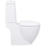 Inodoro WC redondo de cerámica flujo hacia abajo blanco by vidaXL, Bathrooms - Ref: Foro24-3059888, Price: 230,05 €, Discount: %