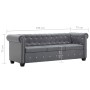 Sofá chesterfield de 3 plazas de terciopelo 199x75x72 cm gris by , Sofas - Ref: Foro24-247144, Price: 710,00 €, Discount: %