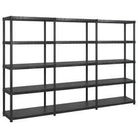 Lagerregal 5 Ebenen aus schwarzem Kunststoff 274,5x45,7x185cm von vidaXL, Industrieregale - Ref: Foro24-3059858, Preis: 232,9...