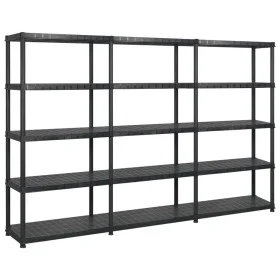 Lagerregal 5 Ebenen aus schwarzem Kunststoff 274,5x45,7x185cm von vidaXL, Industrieregale - Ref: Foro24-3059858, Preis: 237,9...
