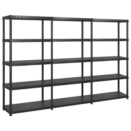 Lagerregal 5 Ebenen aus schwarzem Kunststoff 274,5x45,7x185cm von vidaXL, Industrieregale - Ref: Foro24-3059858, Preis: 225,0...