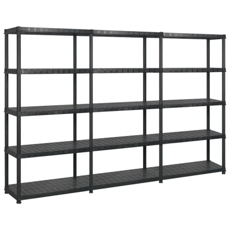 Storage shelving 5 levels black plastic 274.5x45.7x185cm by vidaXL, Industrial shelving - Ref: Foro24-3059858, Price: 237,90 ...