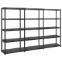 Storage shelving 5 levels black plastic 274.5x45.7x185cm by vidaXL, Industrial shelving - Ref: Foro24-3059858, Price: 237,90 ...