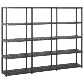 Lagerregale 5 Ebenen aus schwarzem Kunststoff 213x38x170cm von vidaXL, Industrieregale - Ref: Foro24-3059856, Preis: 153,56 €...