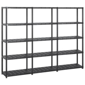 Storage shelves 5 levels black plastic 213x38x170cm by vidaXL, Industrial shelving - Ref: Foro24-3059856, Price: 150,58 €, Di...
