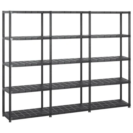 Lagerregale 5 Ebenen aus schwarzem Kunststoff 213x38x170cm von vidaXL, Industrieregale - Ref: Foro24-3059856, Preis: 153,16 €...