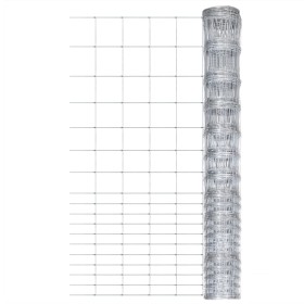 Silver galvanized steel garden fence 50x1.5 m by vidaXL, fence panels - Ref: Foro24-149508, Price: 126,19 €, Discount: %