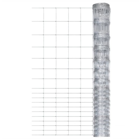 Valla de jardín de acero galvanizado plateado 50x1,5 m de vidaXL, Paneles de vallas - Ref: Foro24-149508, Precio: 126,46 €, D...