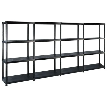 Lagerregale 4 Ebenen aus schwarzem Kunststoff 244x30,5x130 cm von vidaXL, Industrieregale - Ref: Foro24-3059859, Preis: 111,5...