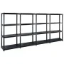 Lagerregale 4 Ebenen aus schwarzem Kunststoff 244x30,5x130 cm von vidaXL, Industrieregale - Ref: Foro24-3059859, Preis: 111,5...