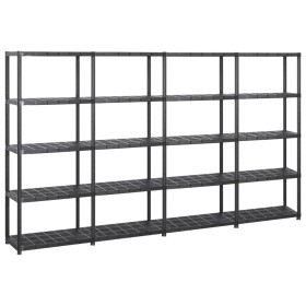 Lagerregale 5 Ebenen aus schwarzem Kunststoff 284x38x170cm von vidaXL, Industrieregale - Ref: Foro24-3059860, Preis: 198,83 €...