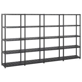 Storage shelves 5 levels black plastic 284x38x170cm by vidaXL, Industrial shelving - Ref: Foro24-3059860, Price: 203,38 €, Di...