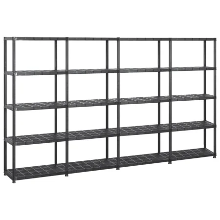 Lagerregale 5 Ebenen aus schwarzem Kunststoff 284x38x170cm von vidaXL, Industrieregale - Ref: Foro24-3059860, Preis: 202,81 €...