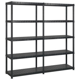 Storage shelves 5 levels black plastic 170x40x185cm by vidaXL, Industrial shelving - Ref: Foro24-3059853, Price: 135,13 €, Di...