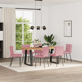 Sillas de comedor 6 unidades terciopelo rosa de , Sillas de comedor - Ref: Foro24-3315656, Precio: 273,31 €, Descuento: %