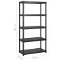 Ablageflächen 5 Ebenen schwarzer Kunststoff 170x40x185cm von vidaXL, Industrieregale - Ref: Foro24-3059853, Preis: 133,26 €, ...