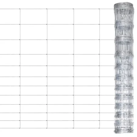 Valla de jardín de acero galvanizado plateado 50 m 150 cm de vidaXL, Paneles de vallas - Ref: Foro24-149505, Precio: 112,42 €...