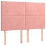 Cama box spring con colchón terciopelo rosa 140x190 cm