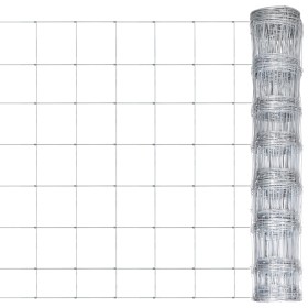 Silver galvanized steel garden fence 50x1 m by vidaXL, fence panels - Ref: Foro24-149483, Price: 76,34 €, Discount: %