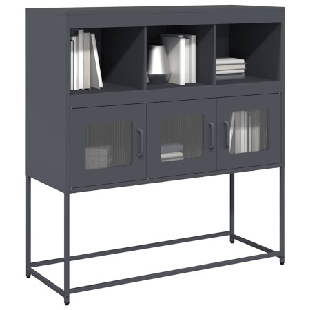 Aparador de acero laminado en frío antracita 100,5x39x107 cm by , Sideboards - Ref: Foro24-853418, Price: 120,43 €, Discount: %