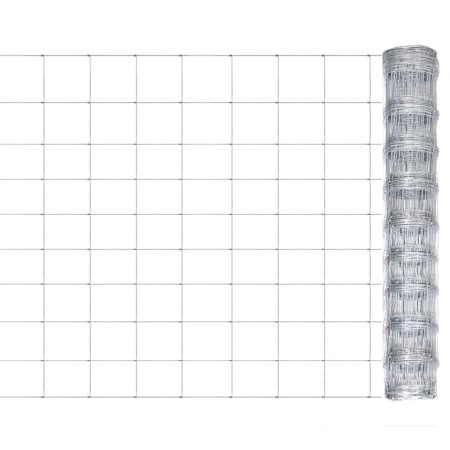 Valla de jardín de acero galvanizado plateado 50x1 m de vidaXL, Paneles de vallas - Ref: Foro24-149513, Precio: 61,53 €