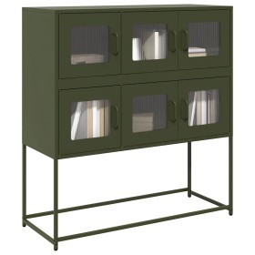 Aparador de acero laminado en frío verde oliva 100,5x39x107 cm von , Sideboards - Ref: Foro24-853426, Preis: 138,87 €, Rabatt: %