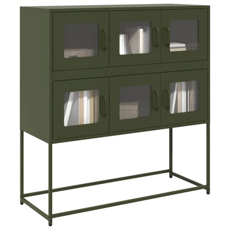 Aparador de acero laminado en frío verde oliva 100,5x39x107 cm by , Sideboards - Ref: Foro24-853426, Price: 138,87 €, Discoun...